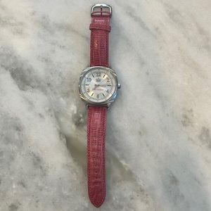 Women’s Juicy Couture Stainless Steel Watch with Pink Leather Strap